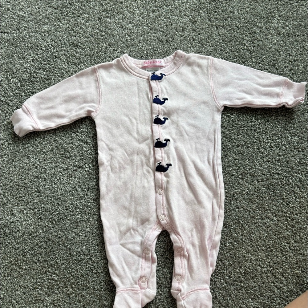 Baby Steps Pink and Blue Footies Cozy One Piece